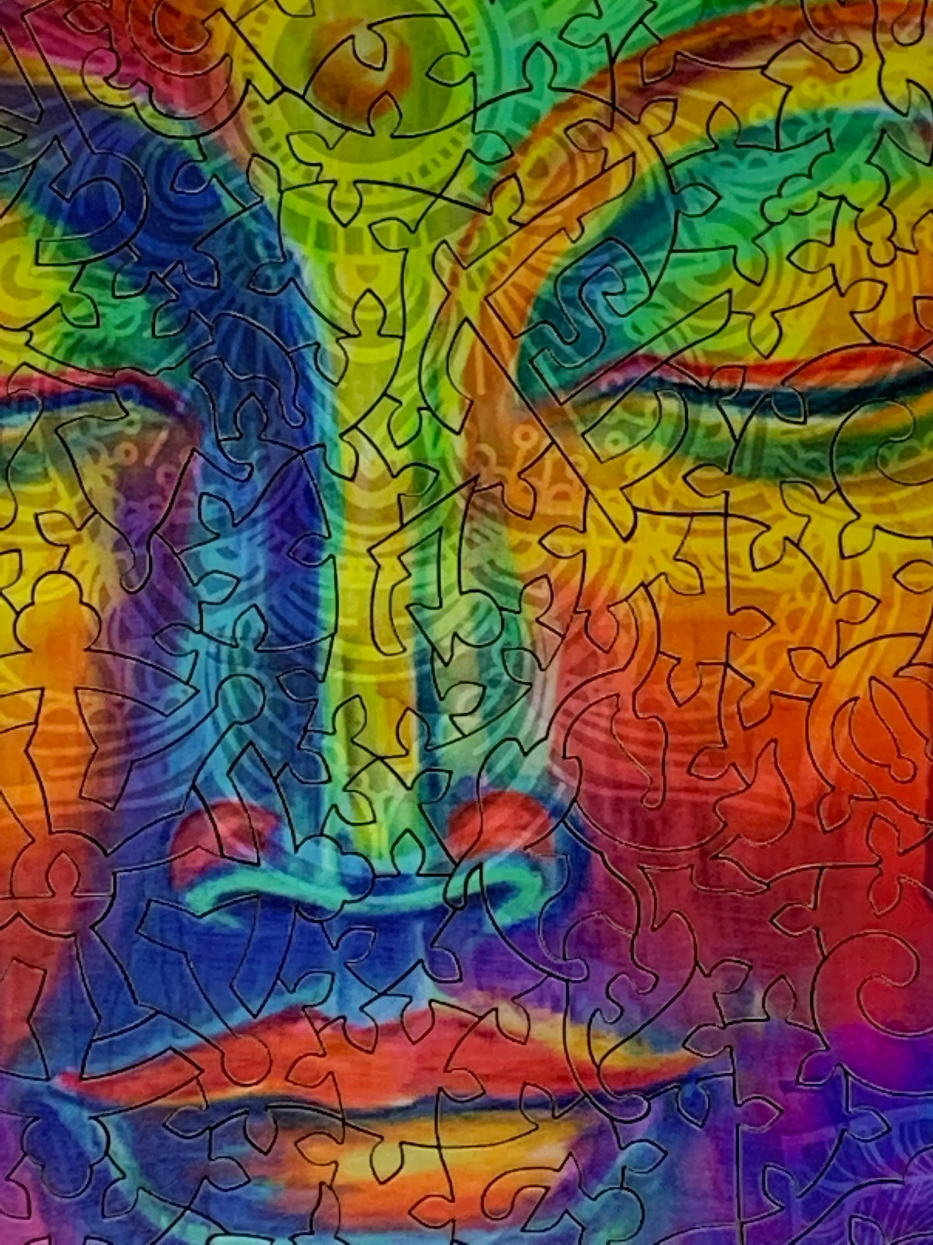 Buddha With Lotus Flowers (383 Piece Flower Wooden Jigsaw Puzzle)