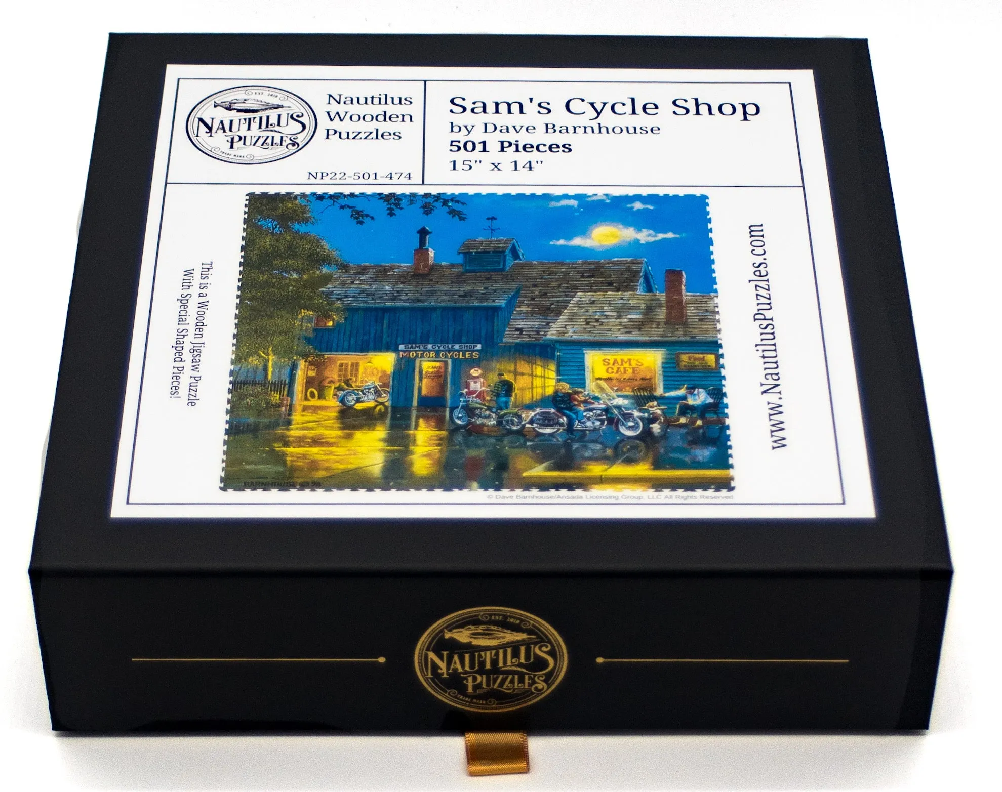 Sam's Cycle Shop (501 Piece Wooden Jigsaw Puzzle)